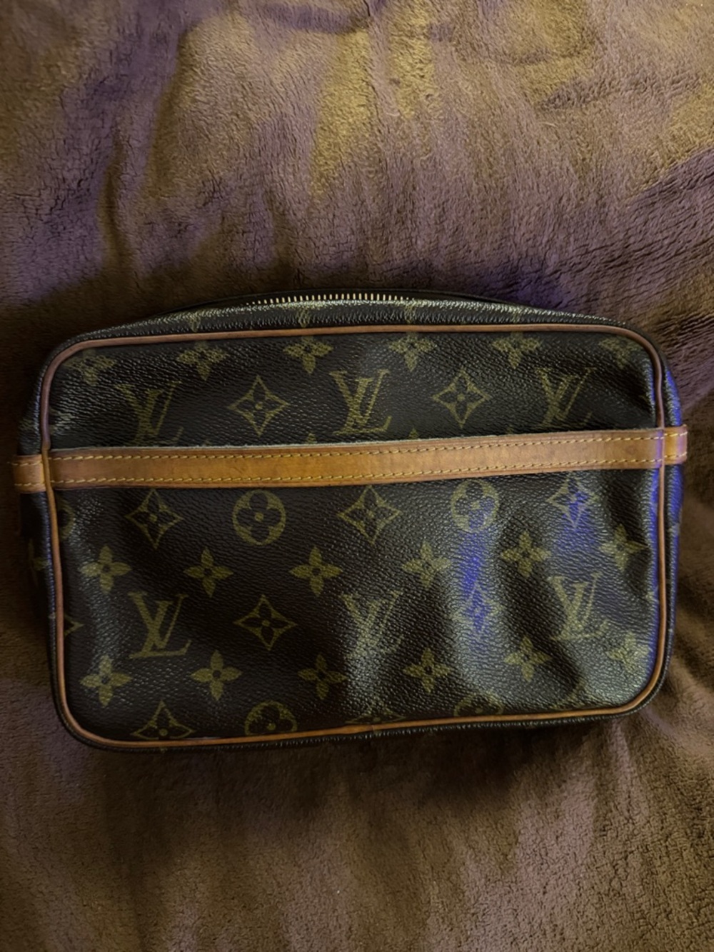 Louis Vuitton Monogram Canvas Toiletry Pouch in Brown and Tan